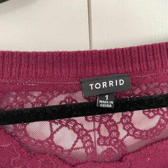 Women's Torrid Sweater with Lace Detail - Picture 4 of 4